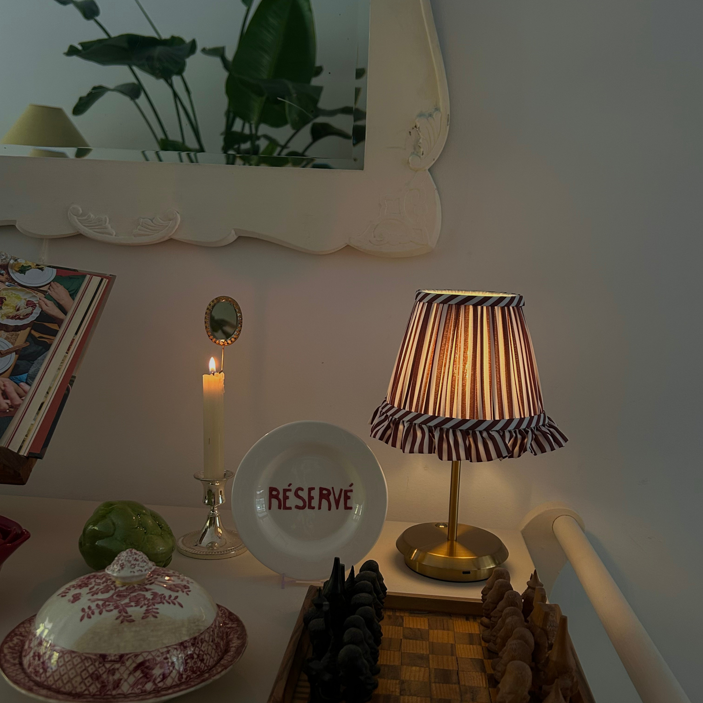 Lola tablelamp - Chocolate stripe