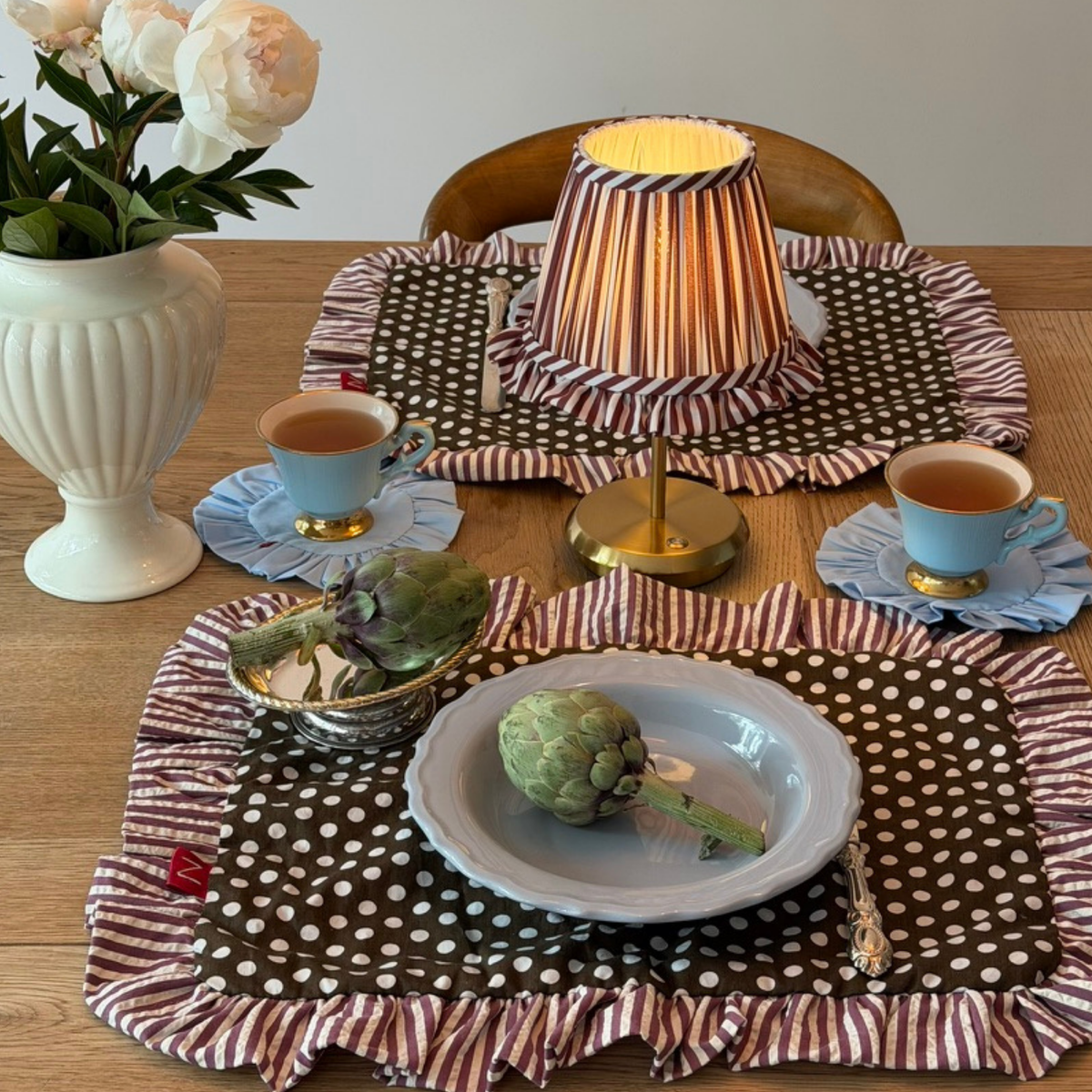 Lola tablelamp - Chocolate stripe